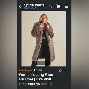 SpiritHoods Black and Gray Faux Fur Coat
